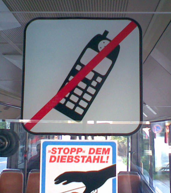 Telefonieren verboten